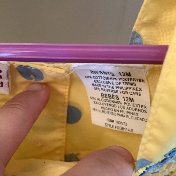 👶🏽 5/$10 yellow dress, blue polka dots - Picture 3 of 6